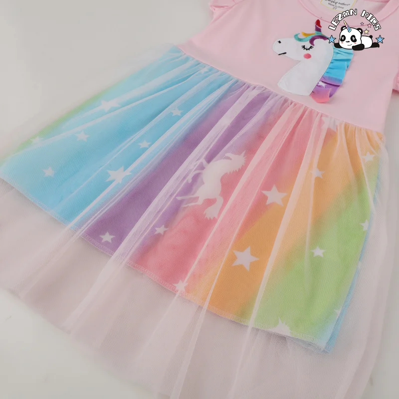 LEZONKIDS - Custom Designs Cotton Girls Unicorn Dress Tutu Latest Children Dress